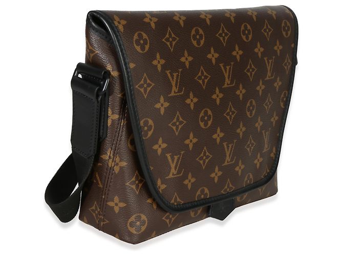Messenger magnetico in tela Monogram Macassar Louis Vuitton Marrone - vista 4