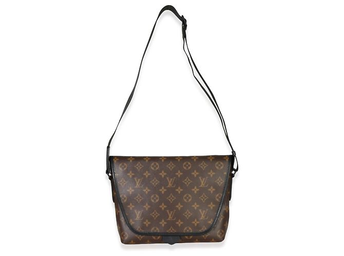 Messenger magnetico in tela Monogram Macassar Louis Vuitton Marrone - vista 6