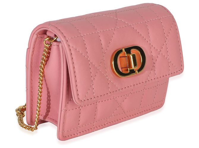 Borsa Micro Miss Caro in pelle di vitello Macrocannage rosa Christian Dior - vista 4