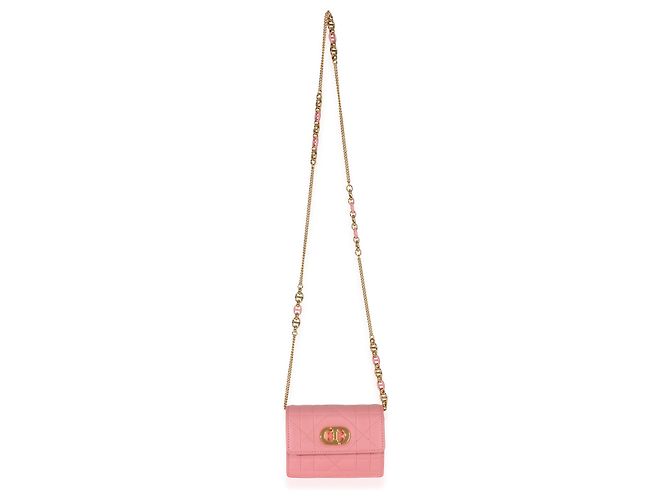 Borsa Micro Miss Caro in pelle di vitello Macrocannage rosa Christian Dior - vista 5