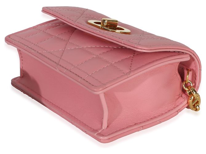 Borsa Micro Miss Caro in pelle di vitello Macrocannage rosa Christian Dior - vista 6