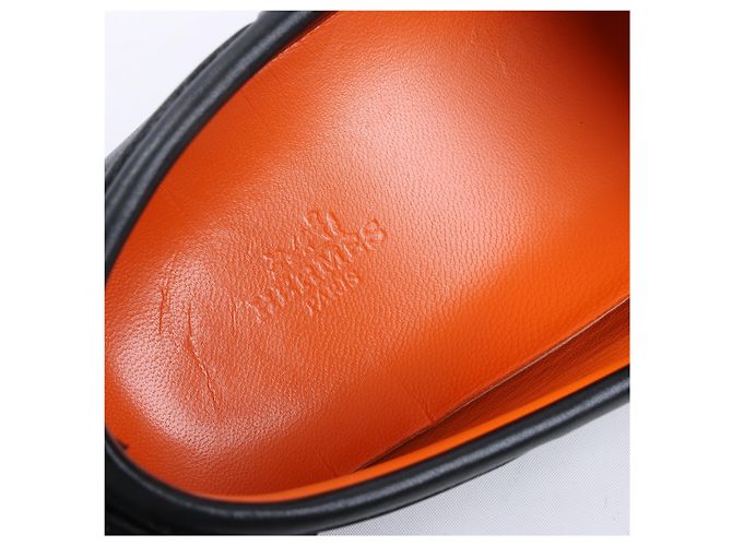 Hermès Mocassini da guida HERMES Irving in pelle nera Collier de Chien per uomo, Taglia 42 EU Nero - vista 13