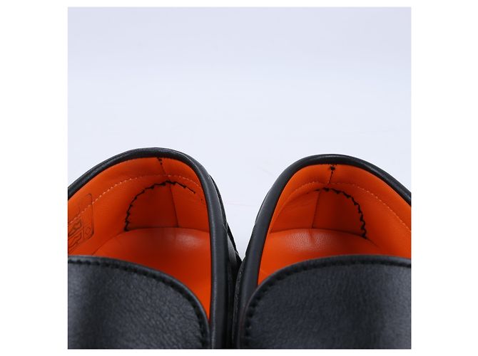 Hermès Mocassini da guida HERMES Irving in pelle nera Collier de Chien per uomo, Taglia 42 EU Nero - vista 6