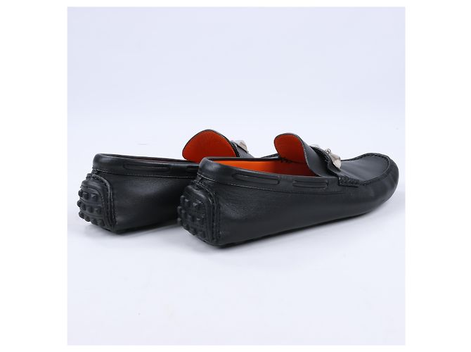 Hermès Mocassini da guida HERMES Irving in pelle nera Collier de Chien per uomo, Taglia 42 EU Nero - vista 8