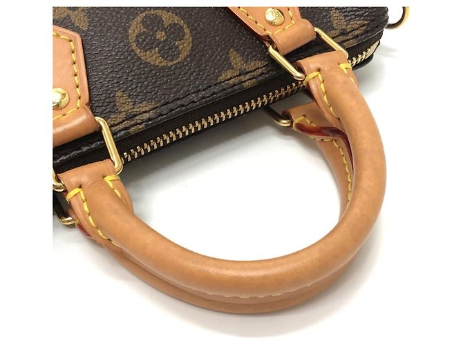 Louis Vuitton M81085 Nano Speedy 2-Way Bag Marrone - vista 8