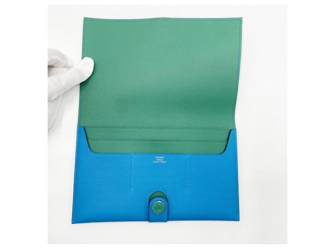 Hermès Cartera larga Hermes en Azul Verde Naranja - vista 6