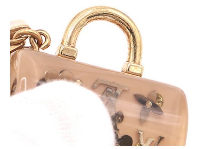 Speedy Portachiavi in resina beige Louis Vuitton D'oro - vista 5