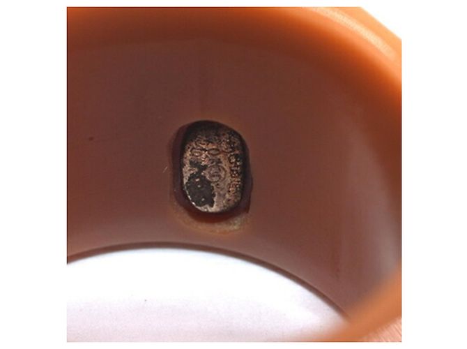 Anello Chanel in plastica marrone crema giallo Crudo - vista 4