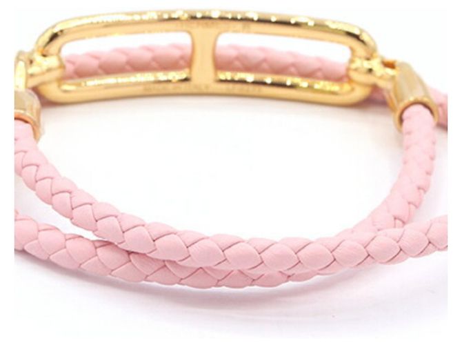 Hermès Bracciale charm Louli Double Tour Hermes Rosa - vista 2