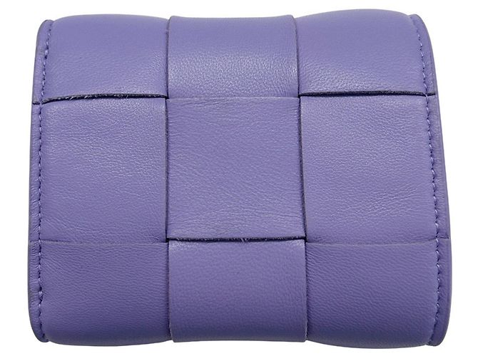 Cassette Cartera de piel de becerro tríptico Bottega Veneta morada Púrpura - vista 2