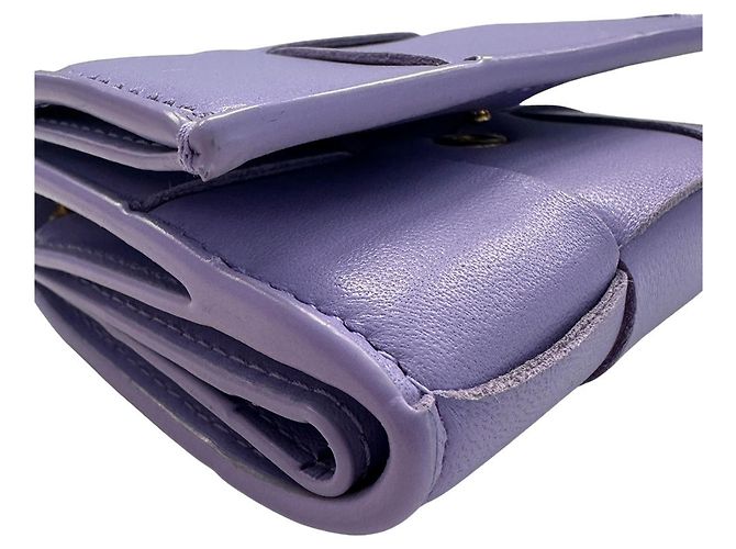Cassette Cartera de piel de becerro tríptico Bottega Veneta morada Púrpura - vista 4