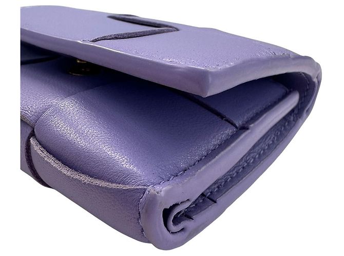 Cassette Cartera de piel de becerro tríptico Bottega Veneta morada Púrpura - vista 5