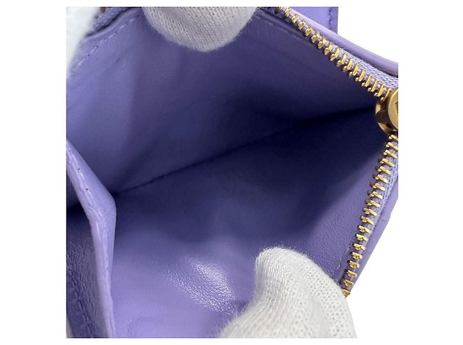 Cassette Cartera de piel de becerro tríptico Bottega Veneta morada Púrpura - vista 8