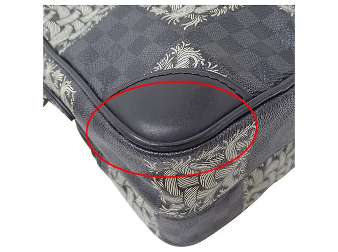 Borsa Louis Vuitton Damier Graphite Christopher Nemeth da uomo Nero Damier ebene - vista 9