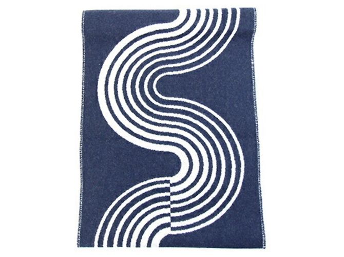 Hermès Hermes Casaque Vague Cashmere Stole Crudo Blu navy - vista 2