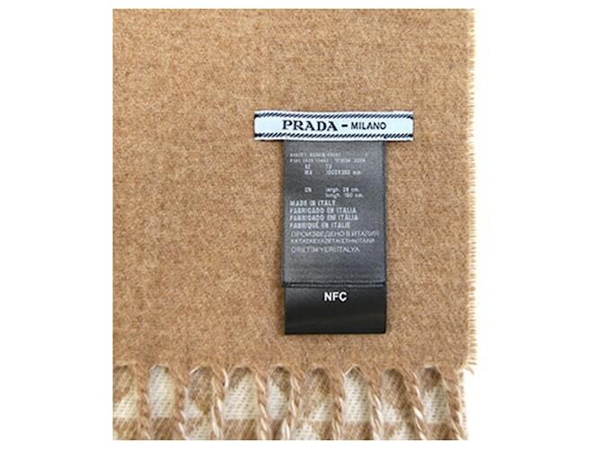 Stola in lana e cashmere beige Prada - vista 4