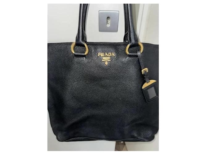 Borsa Prada  tote in vitello nero - vista 3