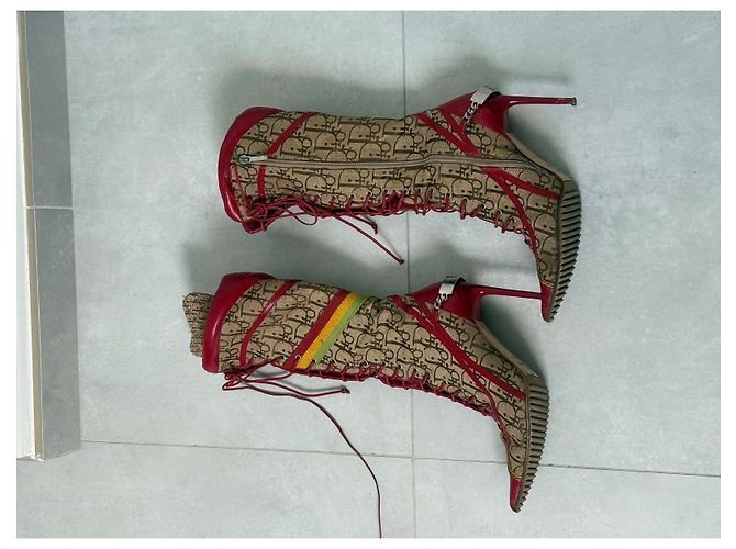 Botas Dior Rasta de lona Oblique y cuero Multicolor - vista 2