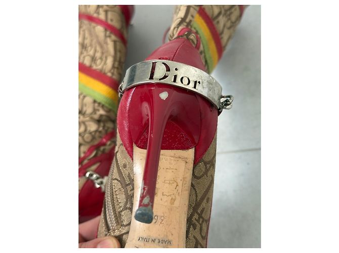 Botas Dior Rasta de lona Oblique y cuero Multicolor - vista 4