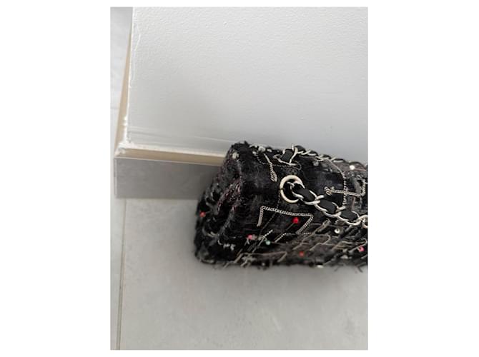 Borsa Chanel Tweed Modello Sample Nero Grigio - vista 2