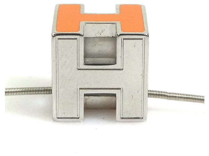 Hermès Hermes Halskette Cage d'H Metall Orange Silber - Ansicht 3