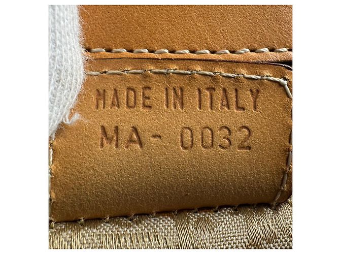 Borsa a tracolla in tela e pelle Christian Dior Marrone Verde - vista 14
