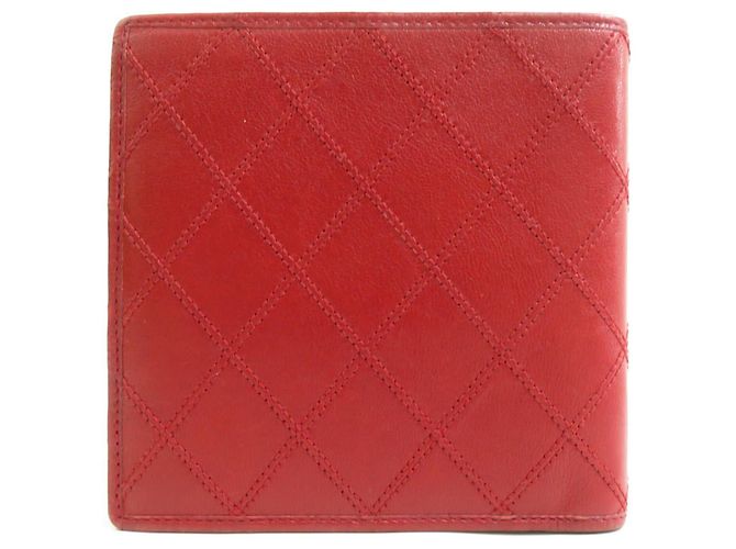 Chanel Bi-Fold Ledergeldbörse Rot - Ansicht 2