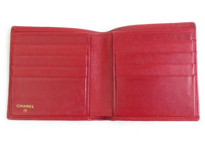 Chanel Bi-Fold Ledergeldbörse Rot - Ansicht 3