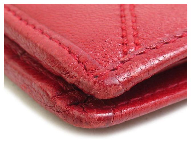 Chanel Bi-Fold Ledergeldbörse Rot - Ansicht 4