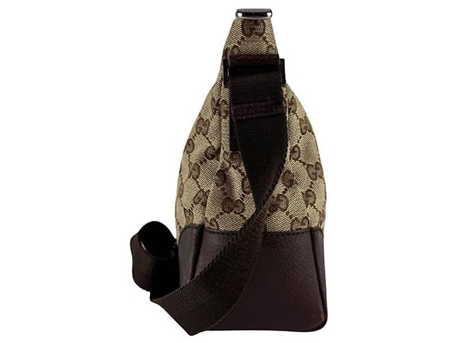 Borsa a tracolla Gucci GG Canvas e pelle Marrone - vista 2