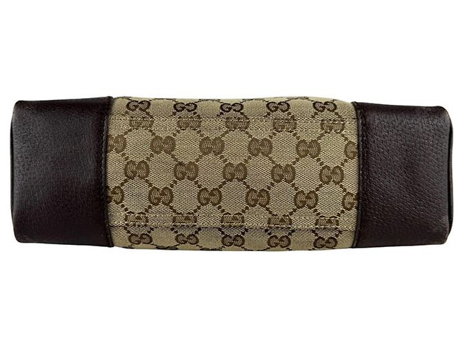 Borsa a tracolla Gucci GG Canvas e pelle Marrone - vista 4