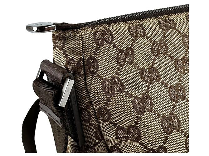 Borsa a tracolla Gucci GG Canvas e pelle Marrone - vista 6