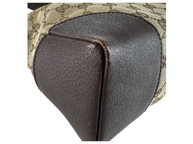 Borsa a tracolla Gucci GG Canvas e pelle Marrone - vista 8