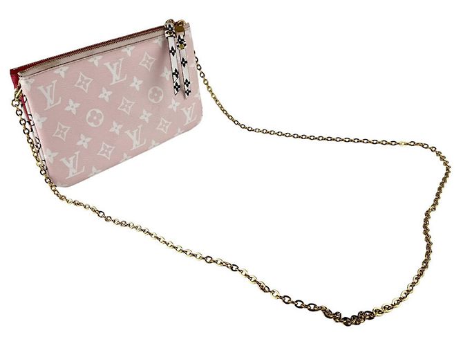 Louis Vuitton Monogram Giant Pochette Shoulder Bag Pink Red - view 11