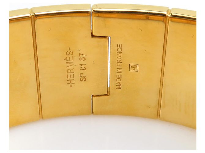 Hermès Pulsera Bangle Charnière Hermes Roja Dorado - vista 11