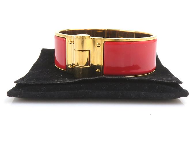 Hermès Pulsera Bangle Charnière Hermes Roja Dorado - vista 12