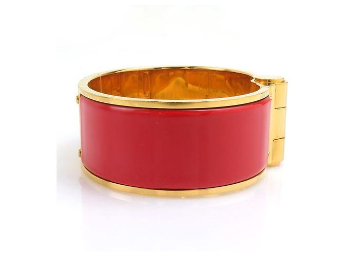 Hermès Pulsera Bangle Charnière Hermes Roja Dorado - vista 2