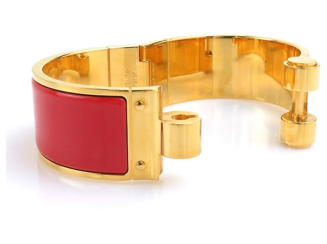 Hermès Pulsera Bangle Charnière Hermes Roja Dorado - vista 5