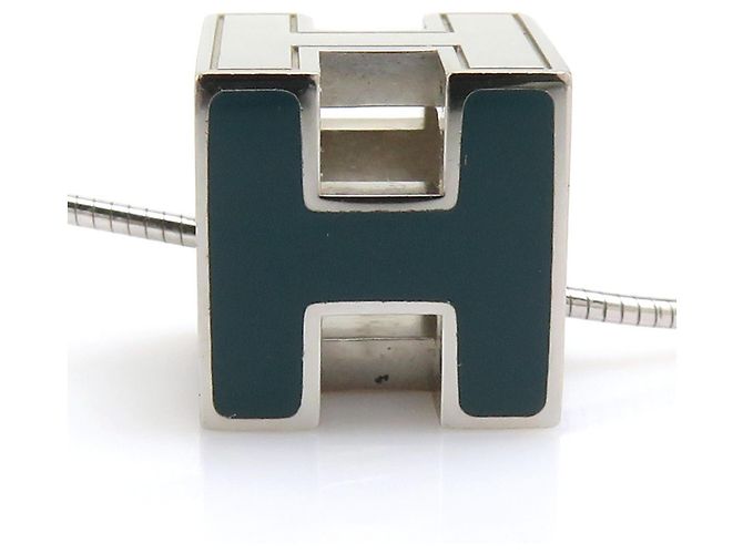Hermès Collar Hermes H Cube Cage d'H Plata Azul Verde - vista 2