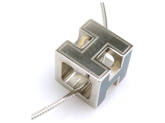 Hermès Collar Hermes H Cube Cage d'H Plata Azul Verde - vista 5