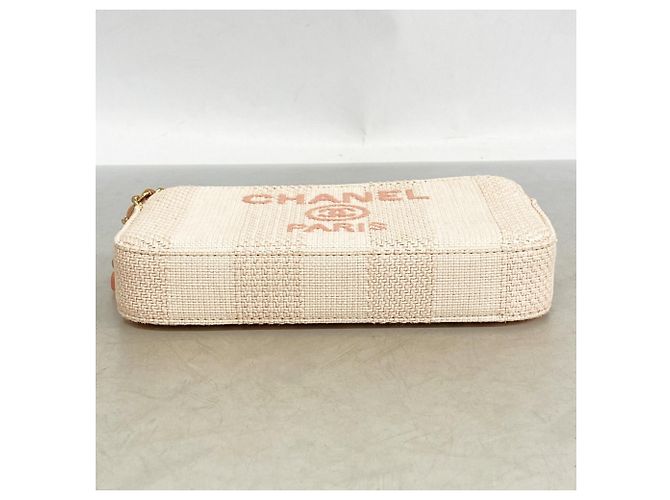 Borsa a tracolla con catena Chanel Deauville Rosa Crudo - vista 3