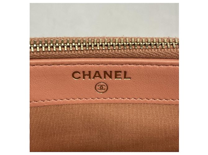 Borsa a tracolla con catena Chanel Deauville Rosa Crudo - vista 5
