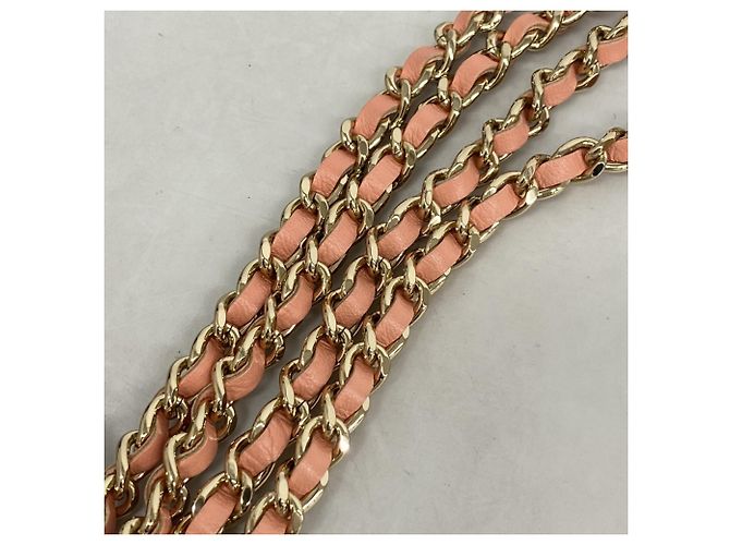 Borsa a tracolla con catena Chanel Deauville Rosa Crudo - vista 7
