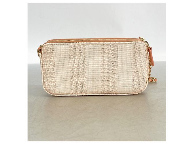 Borsa a tracolla con catena Chanel Deauville Rosa Crudo - vista 9