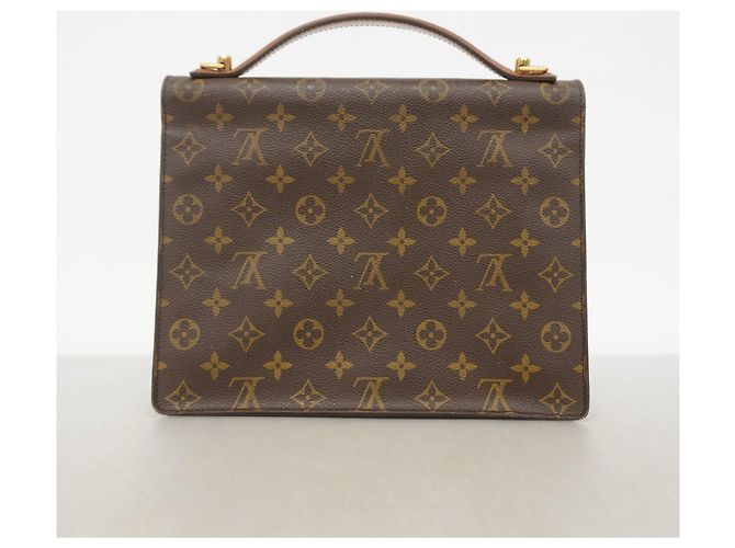 Borsa Louis Vuitton Monogram Monceau 28 Marrone - vista 11