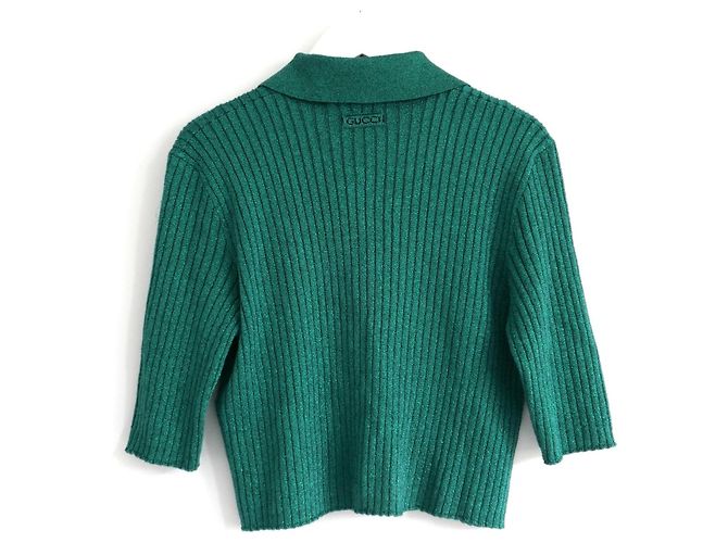 Suéter corto Gucci verde con Lurex - vista 6