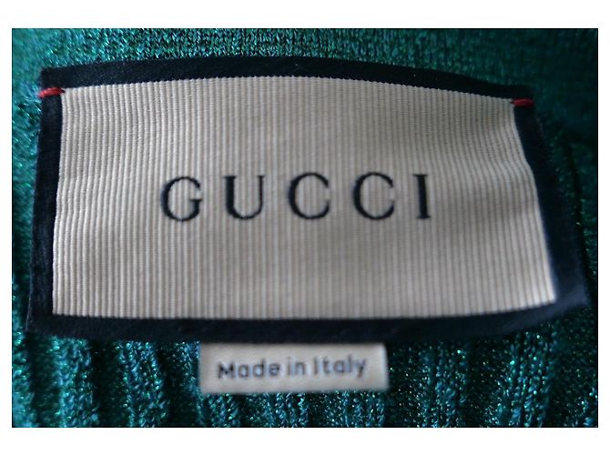 Suéter corto Gucci verde con Lurex - vista 8