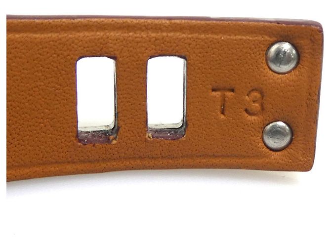 Hermès Bracciale Charm Hermes in pelle e metallo Marrone Argento D'oro - vista 8