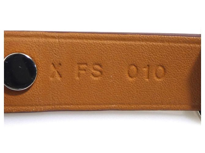 Hermès Bracciale Charm Hermes in pelle e metallo Marrone Argento D'oro - vista 9