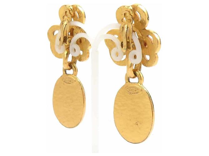 Orecchini a clip Chanel Oro e Arancione D'oro - vista 3